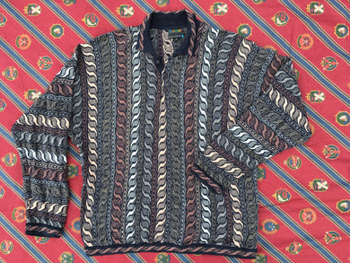 COOGI 3D-knitted polo neck cotton blend jumper, XL