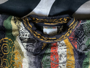 Vintage COOGI 3D-knitted cotton short-sleeve jumper, Small.