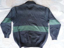 Vintage 1990s 3D knitted pure wool long sleeve polo neck jumper, made in Australia, Medium.
