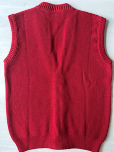 GECCU cable knit merino wool sleeveless cardigan, Small
