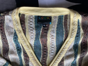Vintage Coogi 3D knitted acrylic/cotton/viscose cardigan, Medium.