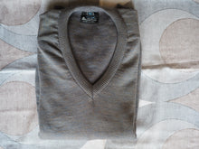 Vintage 1980s v-neck pure wool blue/grey jumper, made in Australia, XXL