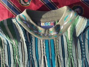 Vintage Coogi 3D knitted round-neck cotton jumper