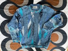 Vintage Coogi Blues 3D knitted cotton jumper, Medium