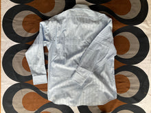 Vintage YSL self-stripe light-blue long-sleeve shirt, Small