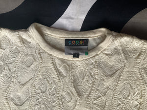 Vintage COOGI 3D-knitted cotton jumper, made in Australia, Small.
