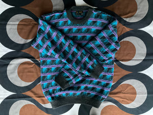 Vintage Coogi 3D knitted pure wool jumper, Medium.