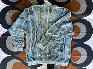 Vintage COOGI Blues 3D-knitted cotton jumper, Large.
