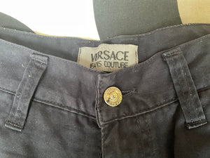 Vintage Versace Jeans Couture black trousers, made in Italy, 32”