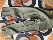 New-old-stock deep khaki green Jones Workwear trousers, made in Australia, 33”